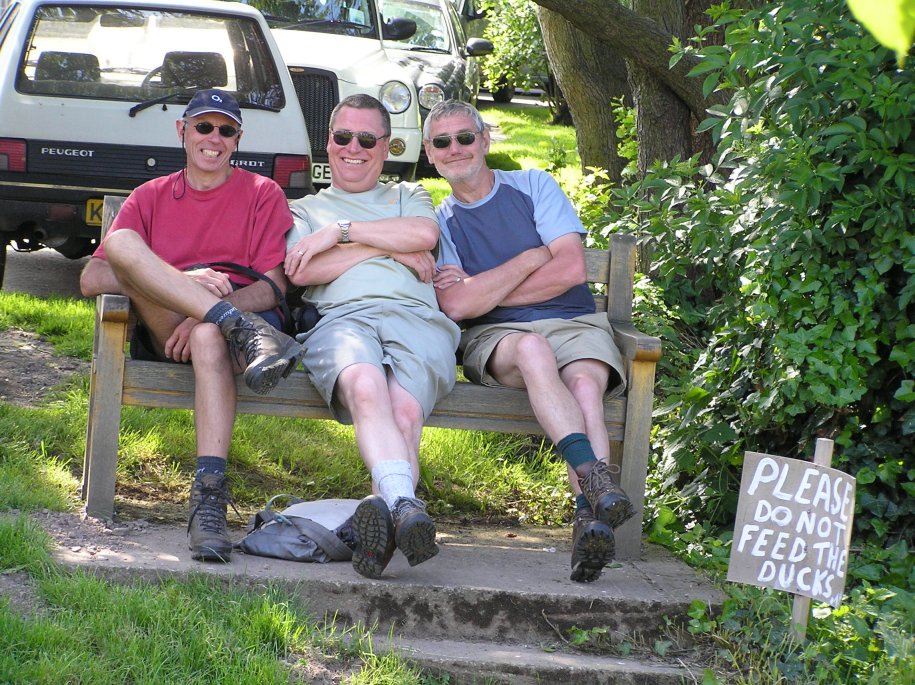 Three village idiots at Clun (or are they qwackers?).